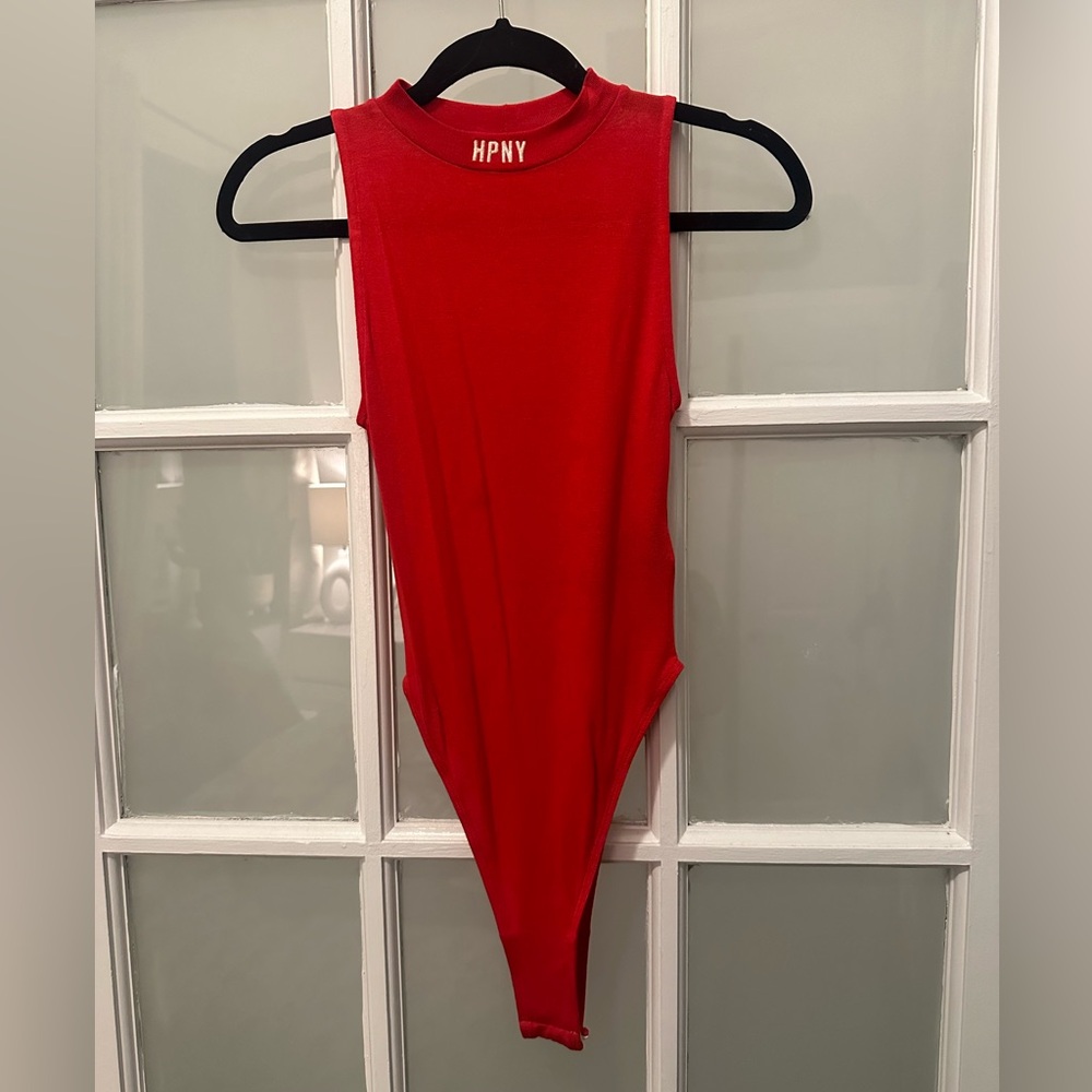 Heron Preston NY Sleeveless Red Bodysuit